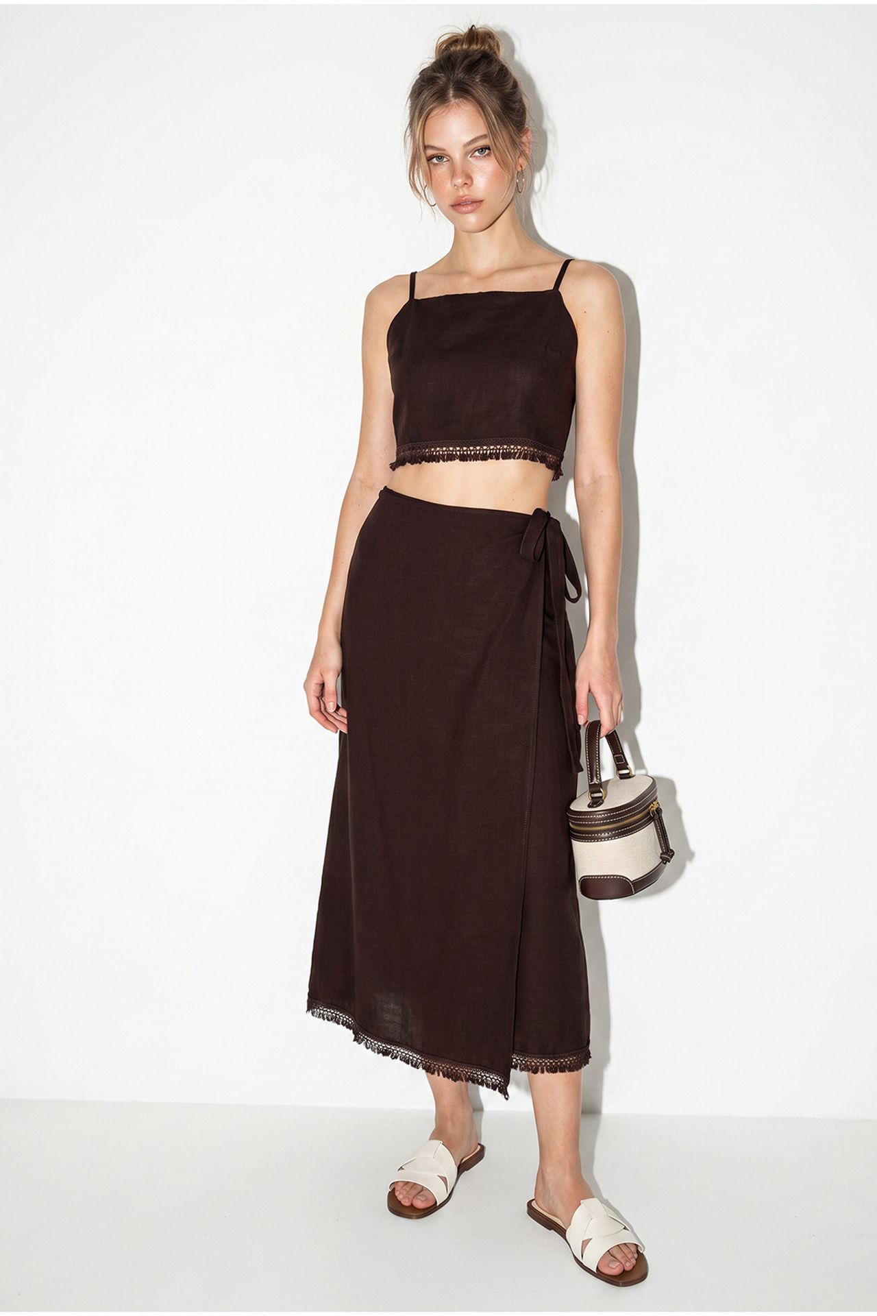 LUCCI Two-Piece Viscose Cotton Blouse And Skirt Set 2