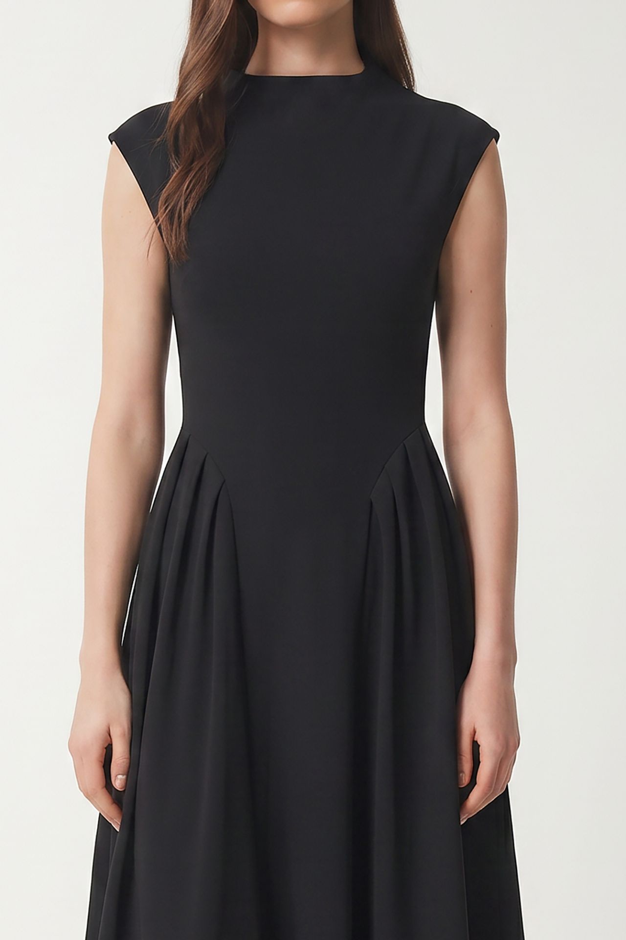 ISTANBUL Sleeveless A-line Midi Turtleneck Dress 4