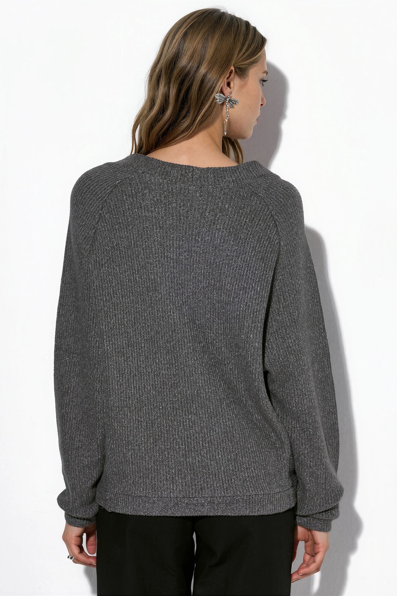 BUSEM Ribbed V-Neck Button Cardigan 3