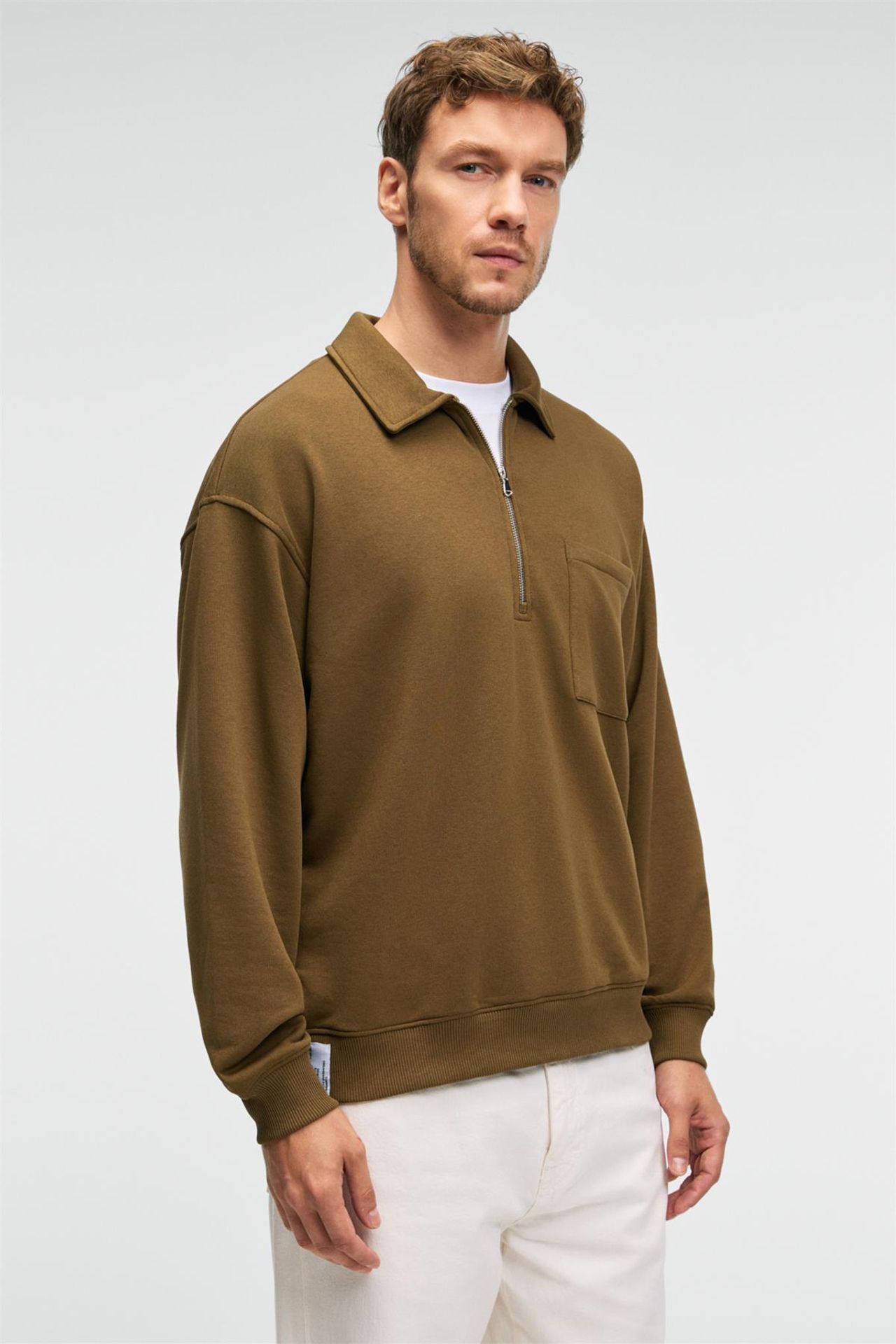 GRIMELANGE Yarım Fermuarlı Cepli Sweatshirt 4