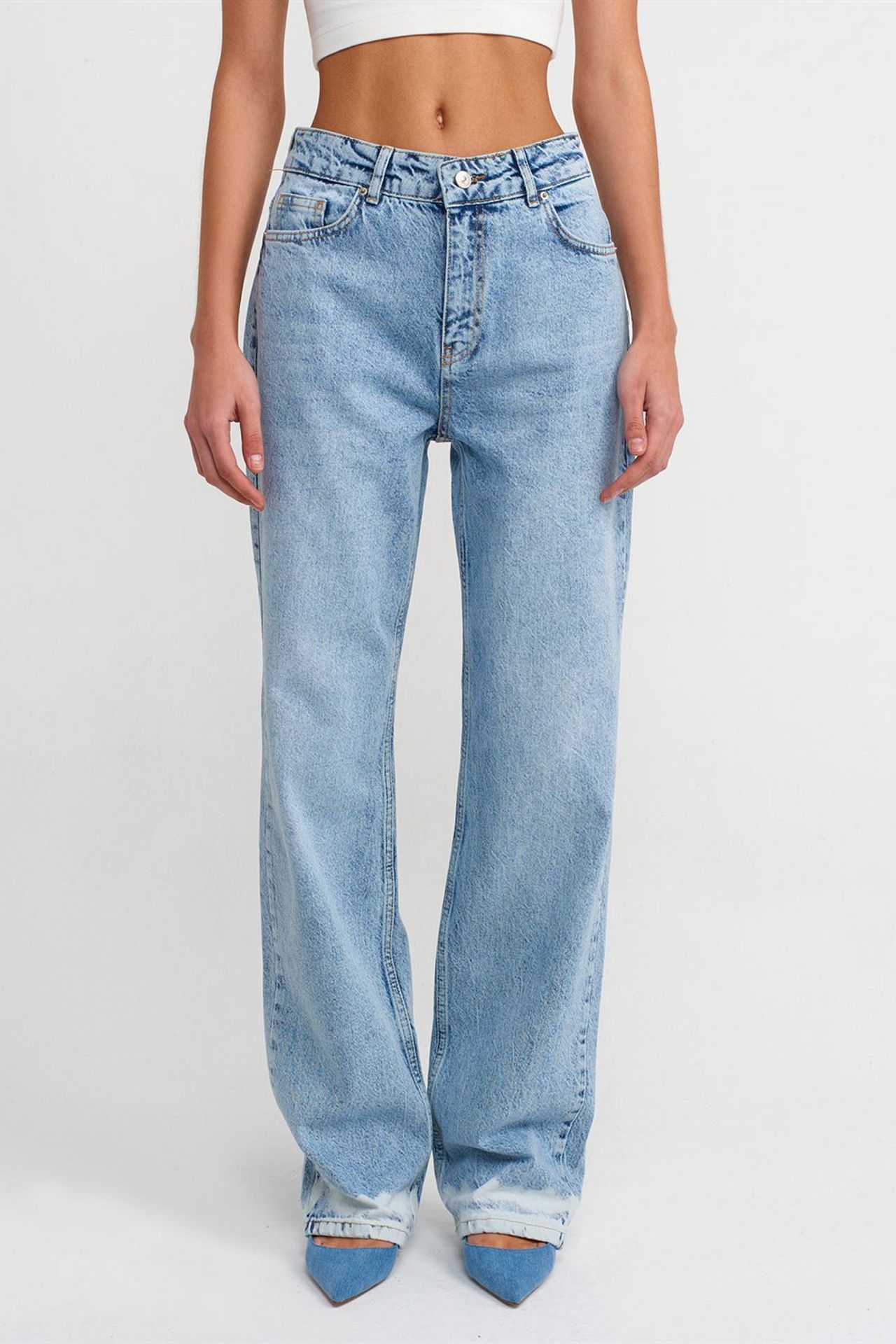 DILVIN High-Waist Straight-Leg Cotton Denim Jeans 3