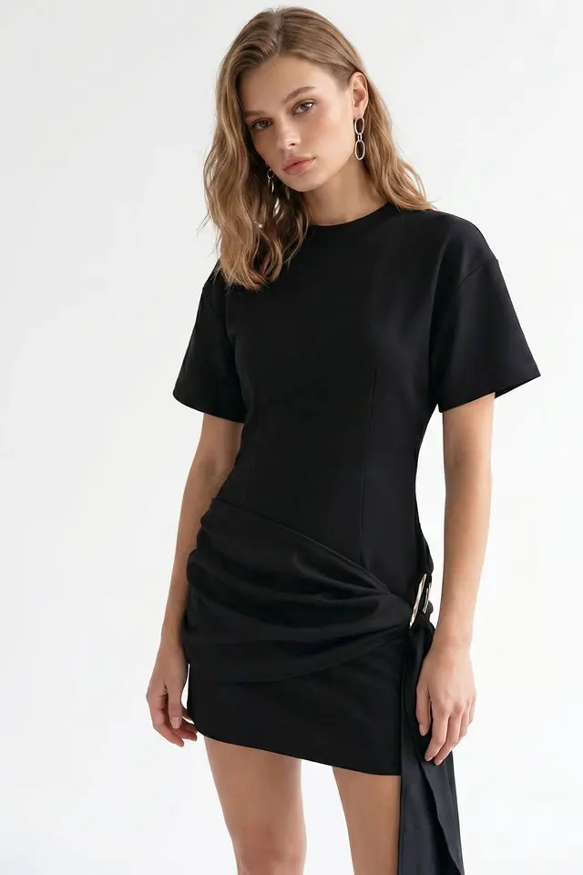 MIXRAY Crepe Woven Mini Dress