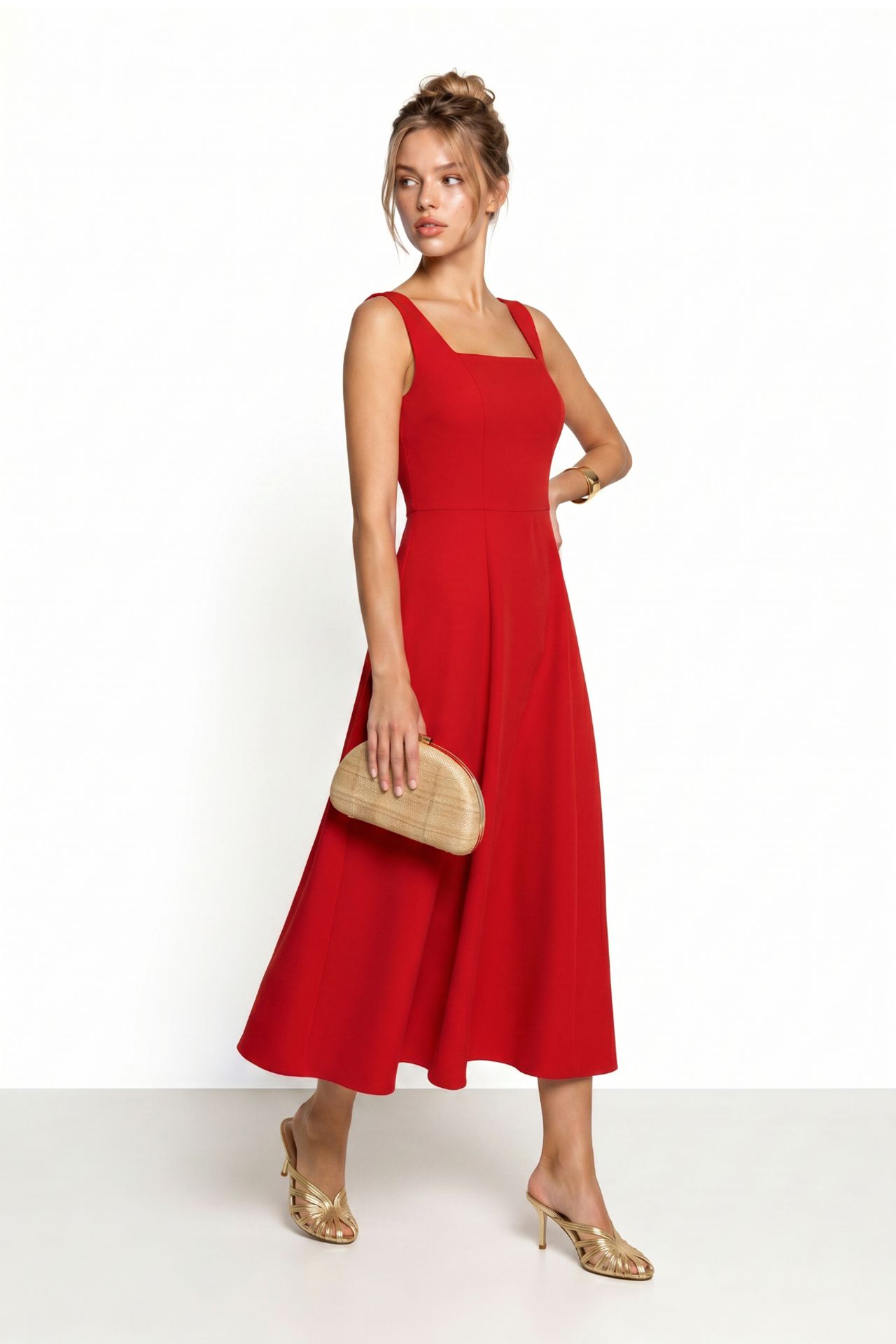 ISTANBUL Cotton Poplin A-Line Midi Dress 3