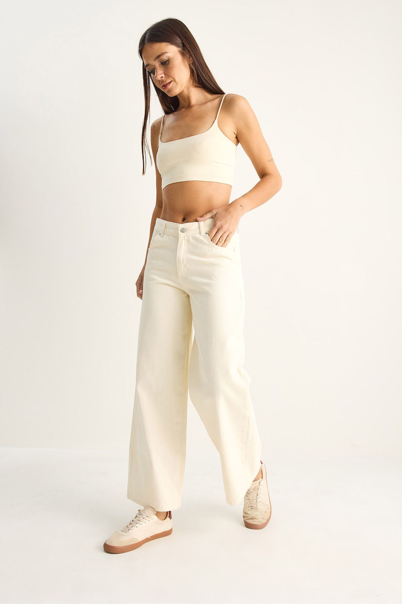 LUCCI High-Waist Wide-Leg Denim Jeans