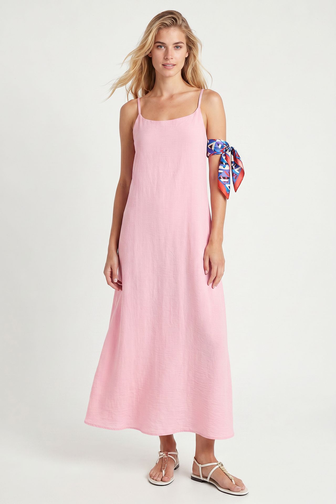 ISTANBUL Pamuk Poplin Midi Slip Elbise 2