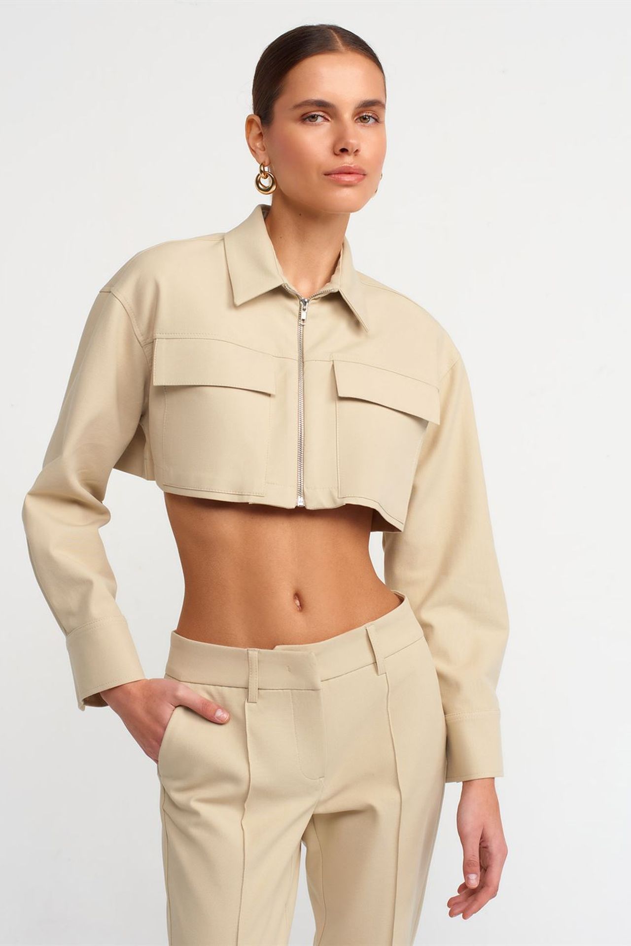 DILVIN Cropped Cotton Poplin Puffer Jacket 1