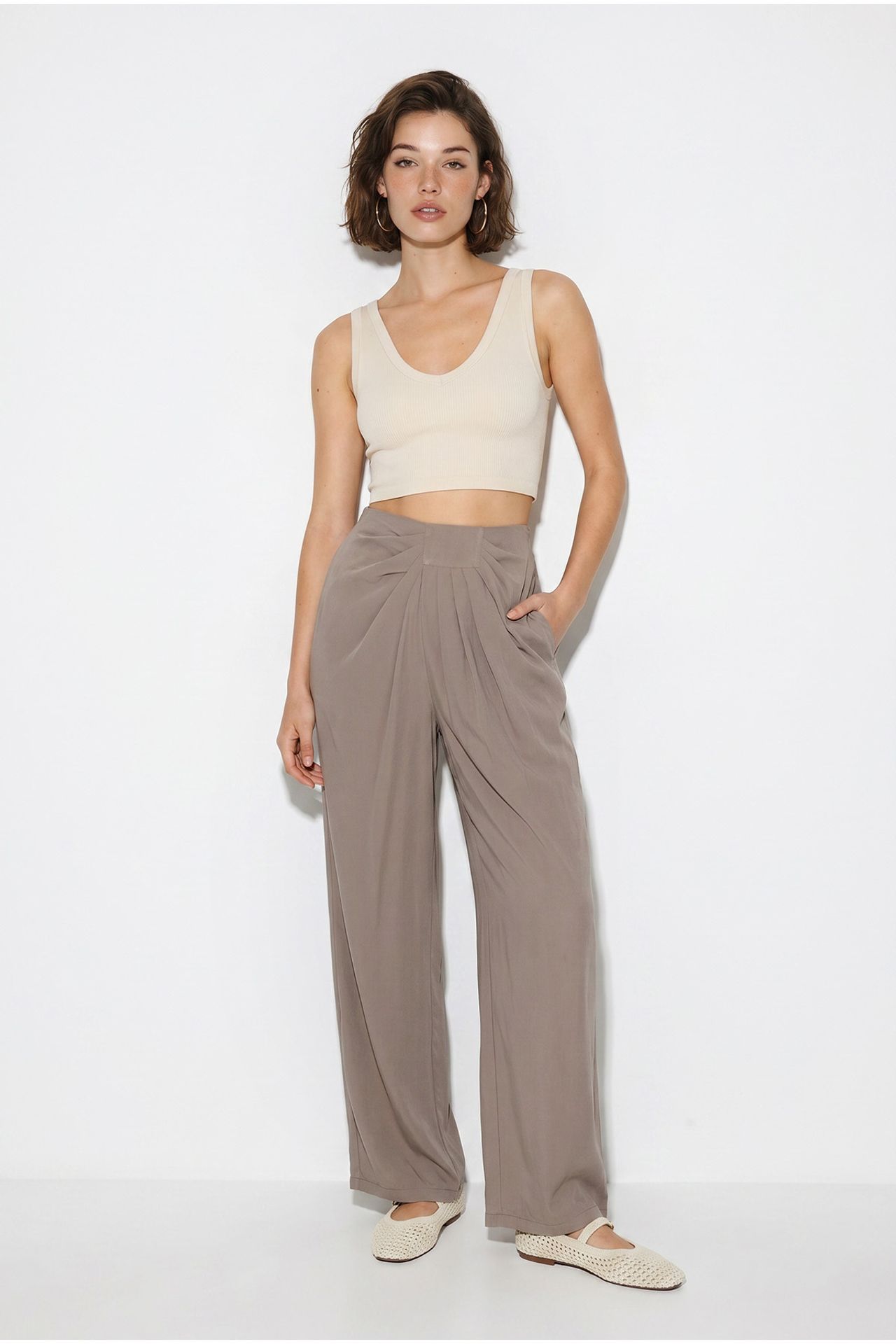 LUCCI Women’s High Waist Wide Leg Pants 1