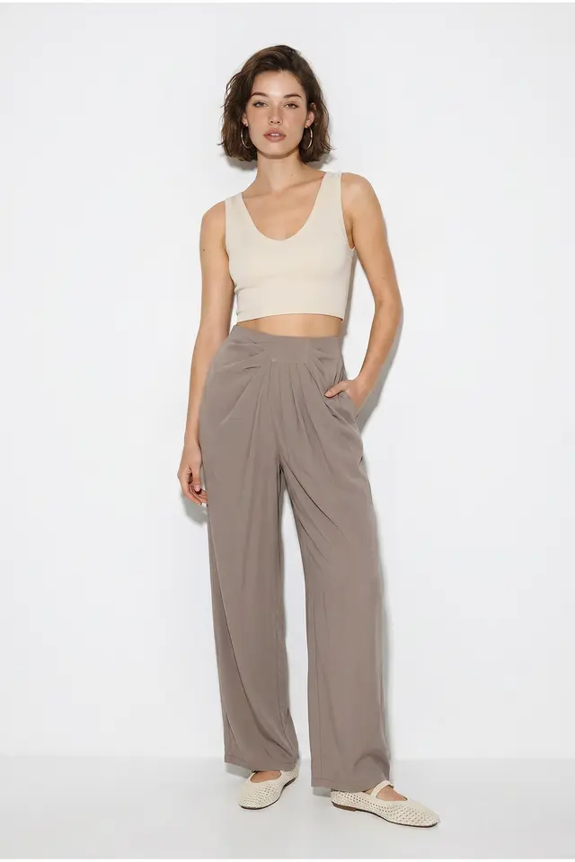 LUCCI Women’s High Waist Wide Leg Pants