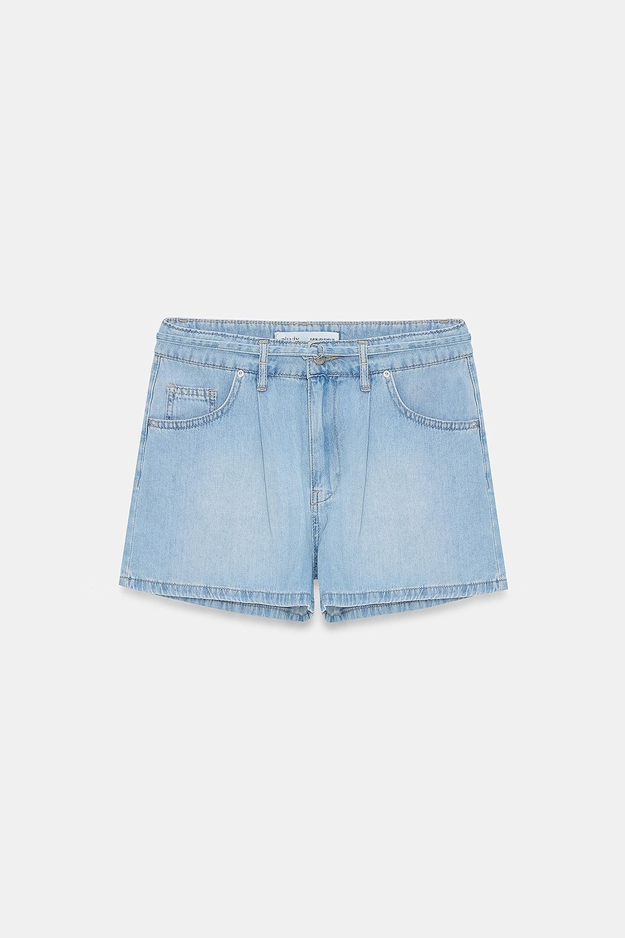 DILVIN High-Waist Belted Denim Shorts