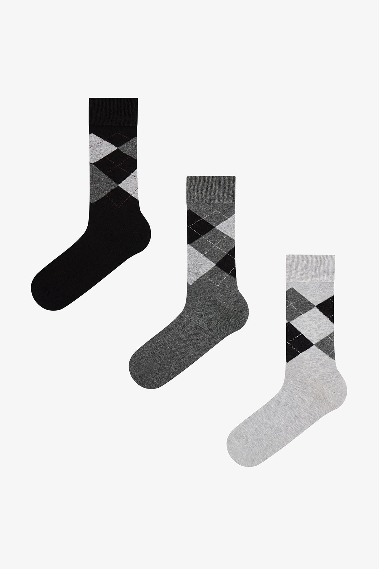 PENTI Men's Diamond Cotton Pair Crew Socks 1