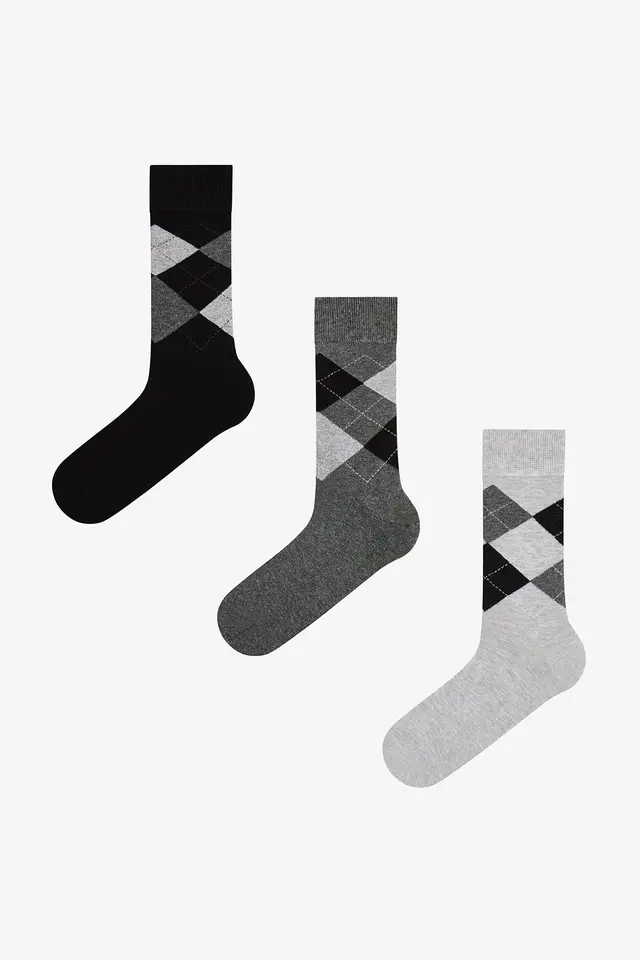 PENTI Men's Diamond Cotton Pair Crew Socks