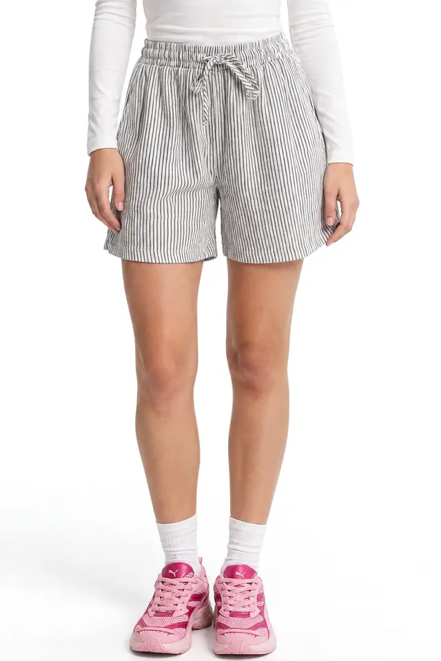 Mixray High-Waisted Striped Wide Leg Shorts