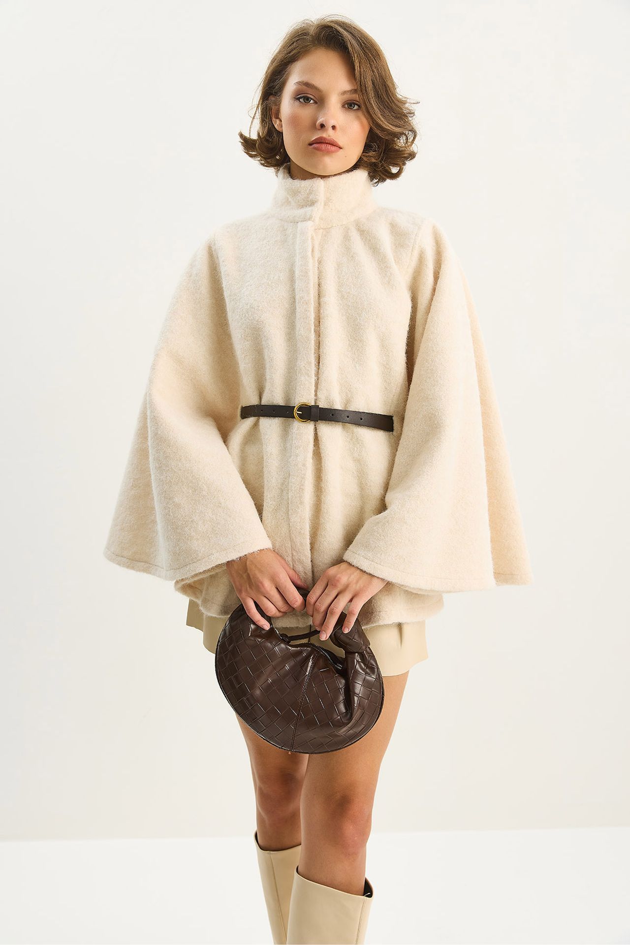 LUCCI Textured Oversized Overcoat with Button Closure 3