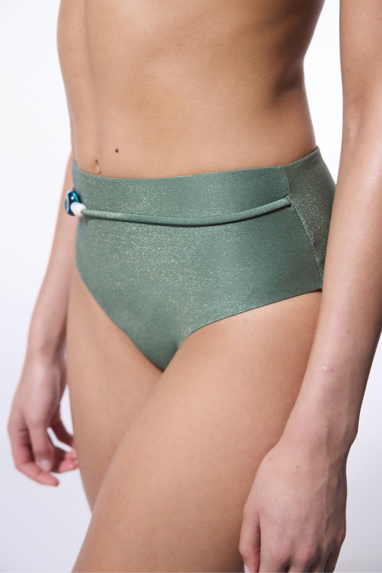 PENTI Beaded High-Waisted Bikini Bottom 1