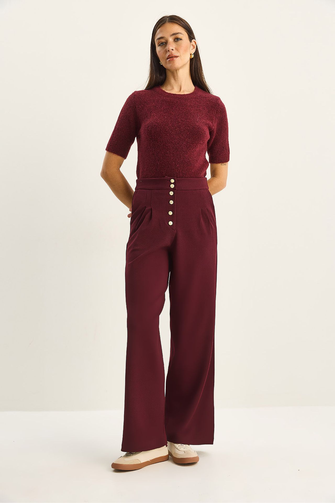 LUCCI High Waist Wide Leg Palazzo Pants 3