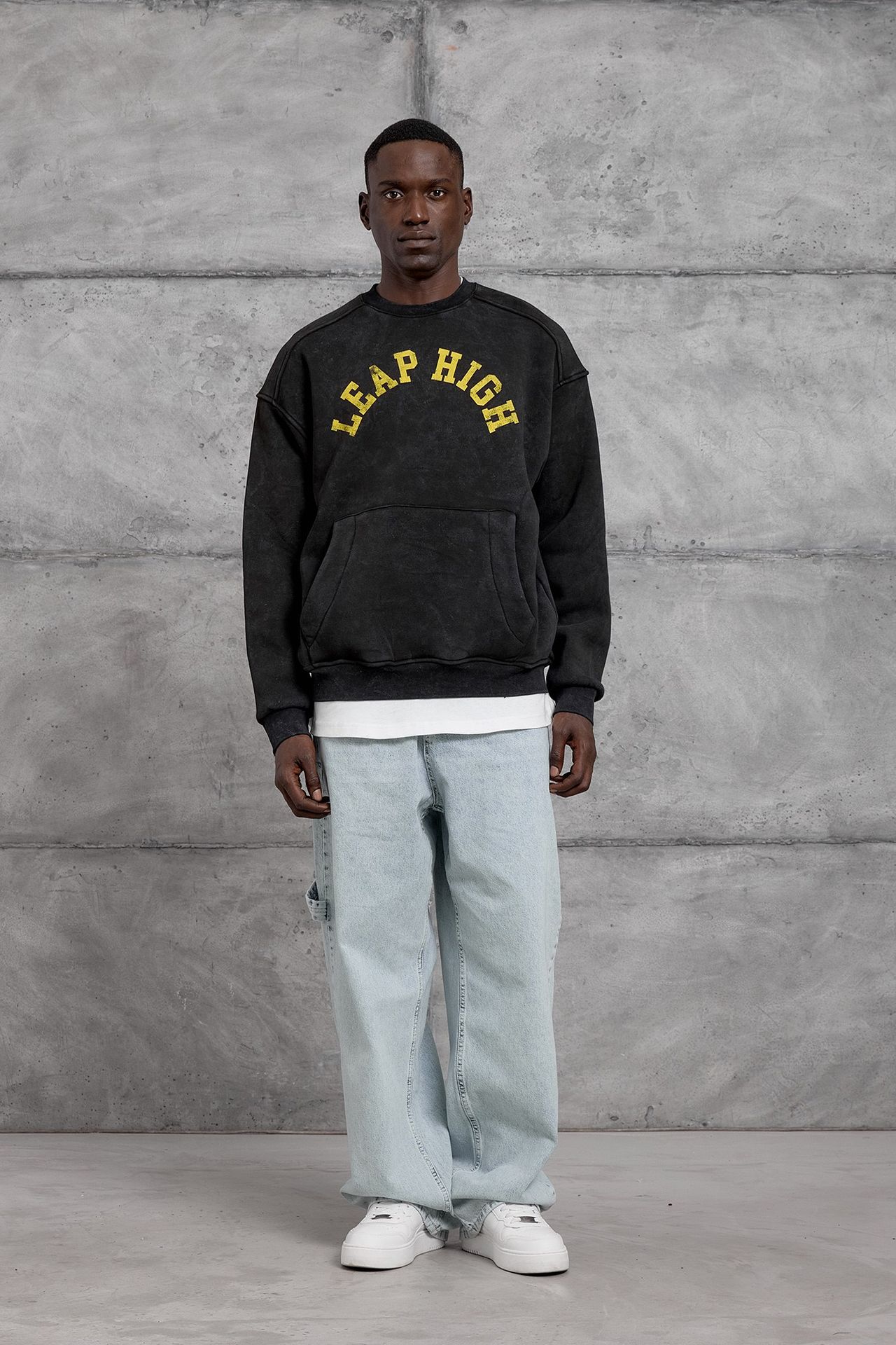 NOMARC Baskılı Bol Bisiklet Yaka Sweatshirt 3