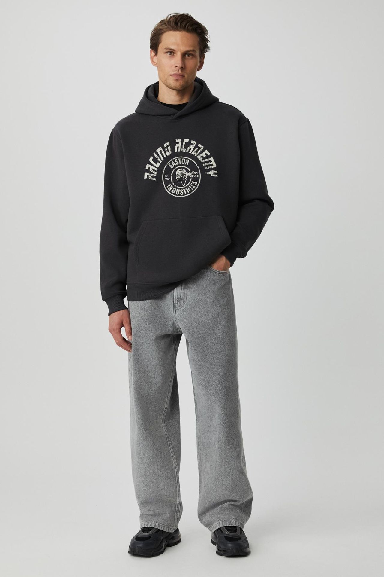 GRIMELANGE Baskılı Kapüşonlu Oversize Sweatshirt 4