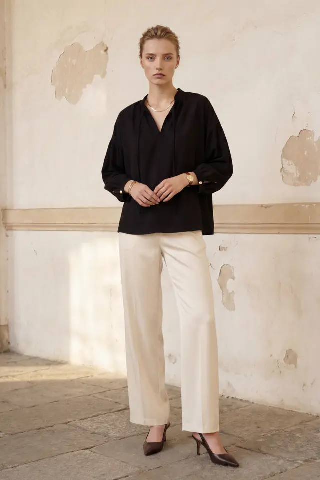 MY FASHION Loose Fit Long Sleeve Shirt