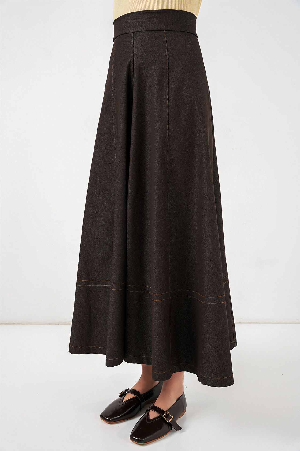 BDART High Waist Denim A-Line Maxi Skirt with Pockets 2