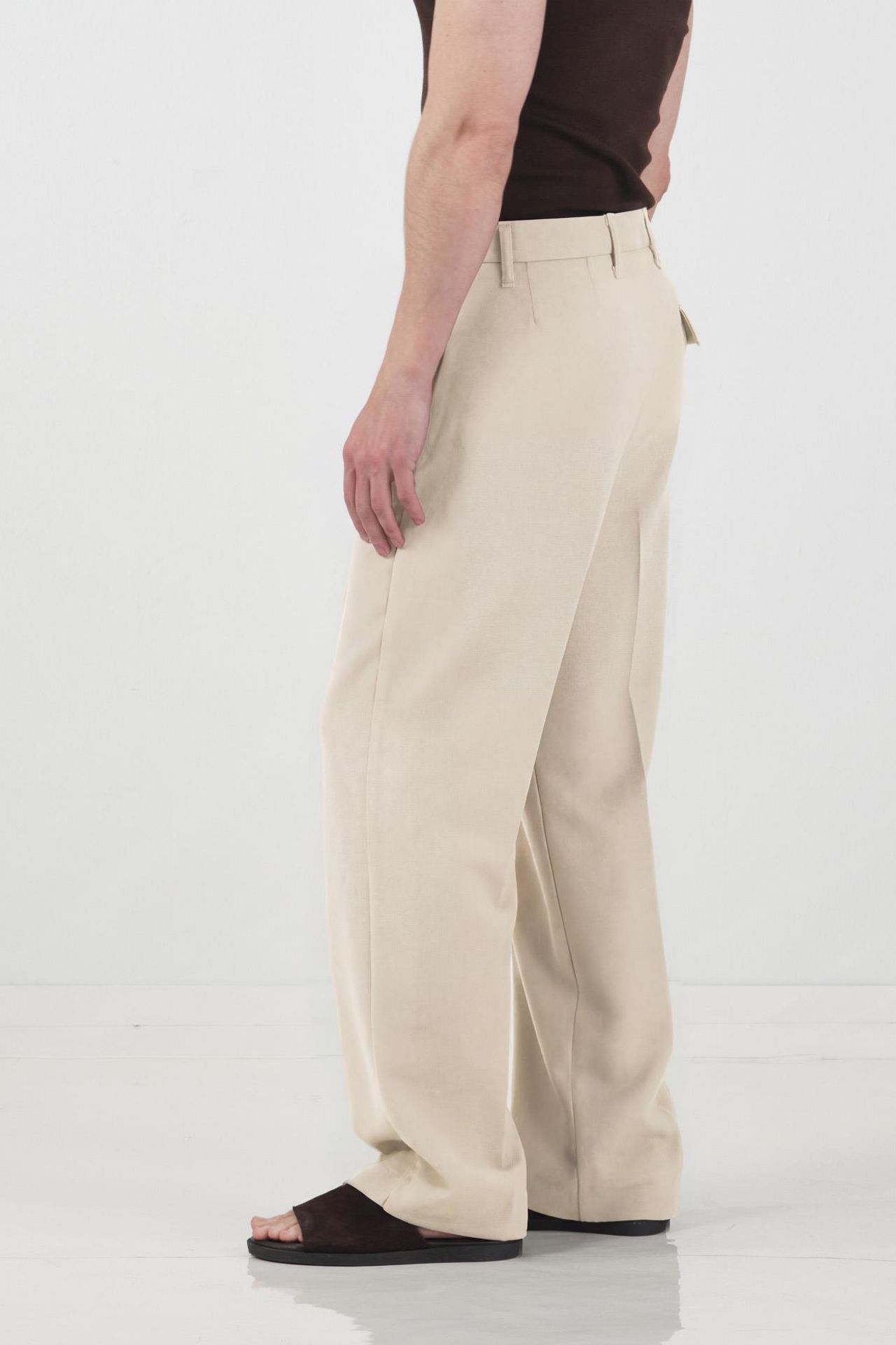 GIESTO Mid Waist Straight Leg Tailored Trousers 4