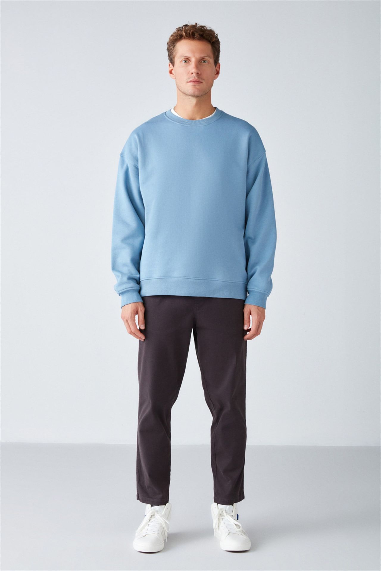GRIMELANGE Bol Kesim Fitilli Bisiklet Yaka Sweatshirt 2