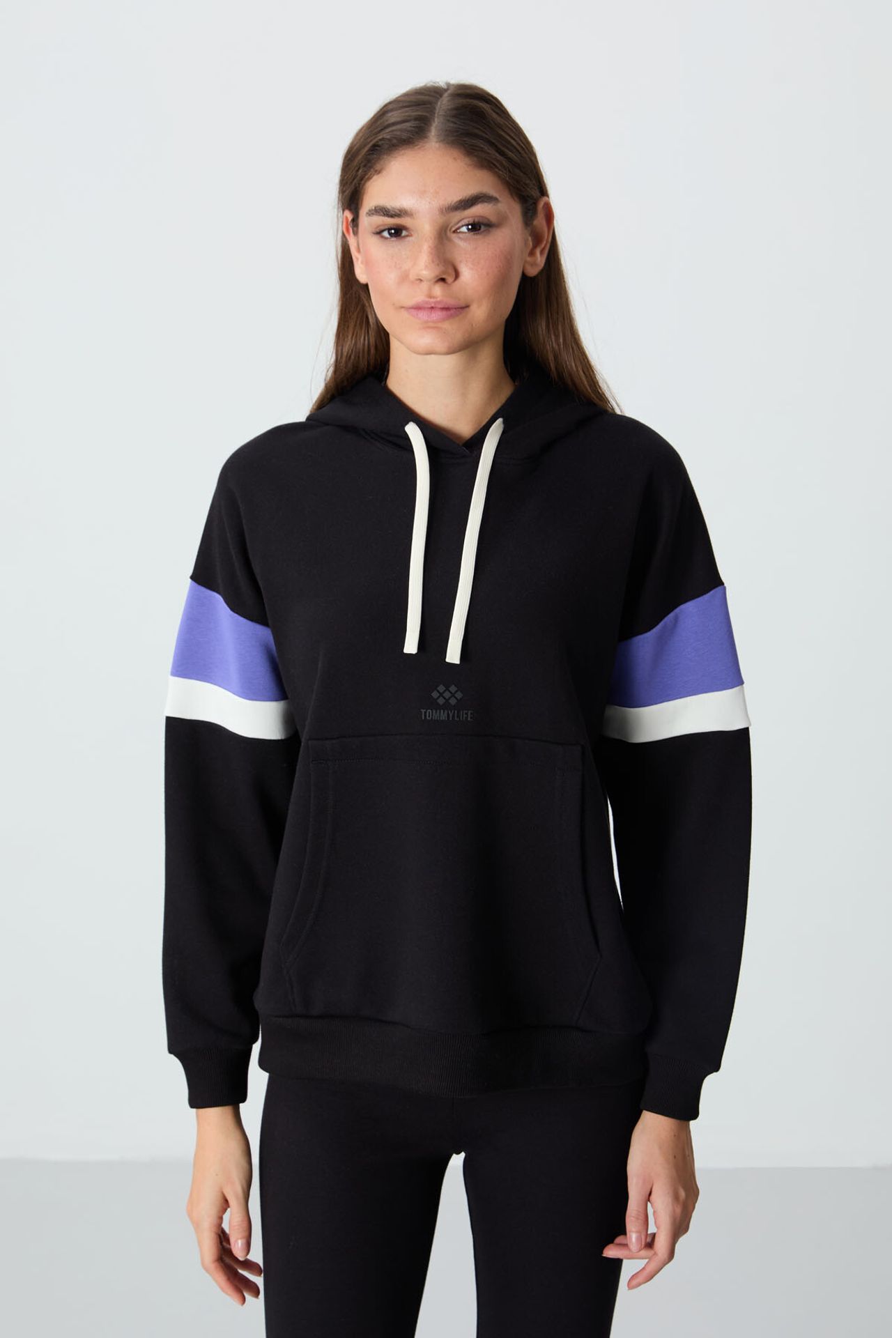 TOMMY Oversized Color-block Hooded Sweatshirt 1