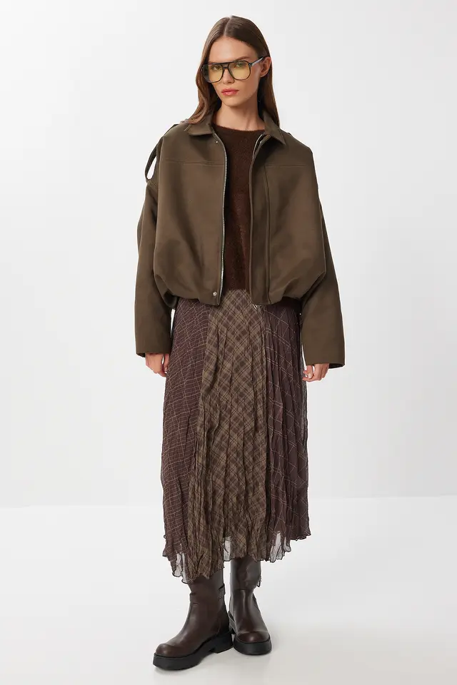 ISTANBUL Ethnic Patterned Ruffled Midi Skirt