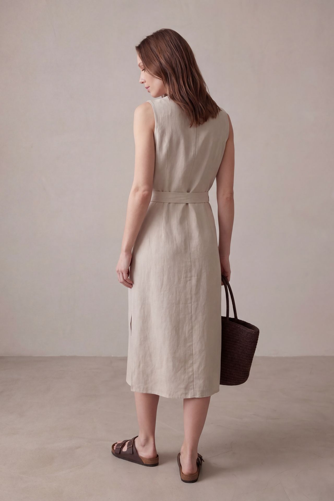 MY FASHION Women's Cotton Poplin Midi Shirt Dress 6