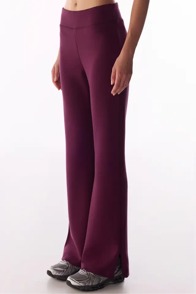 PENTI Silky Touch Flared Pants With Leg Detail