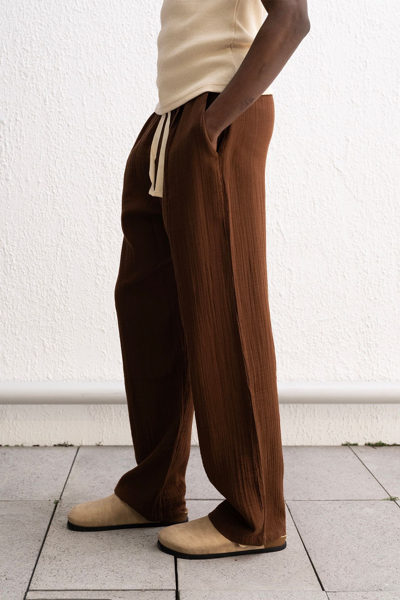 GIESTO Relaxed Fit Drawstring Waist Straight Leg Pants 4