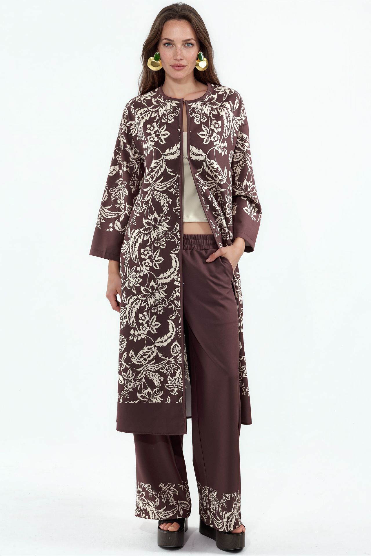 MSN Floral Tunic And Wide-Leg Pants Set 1