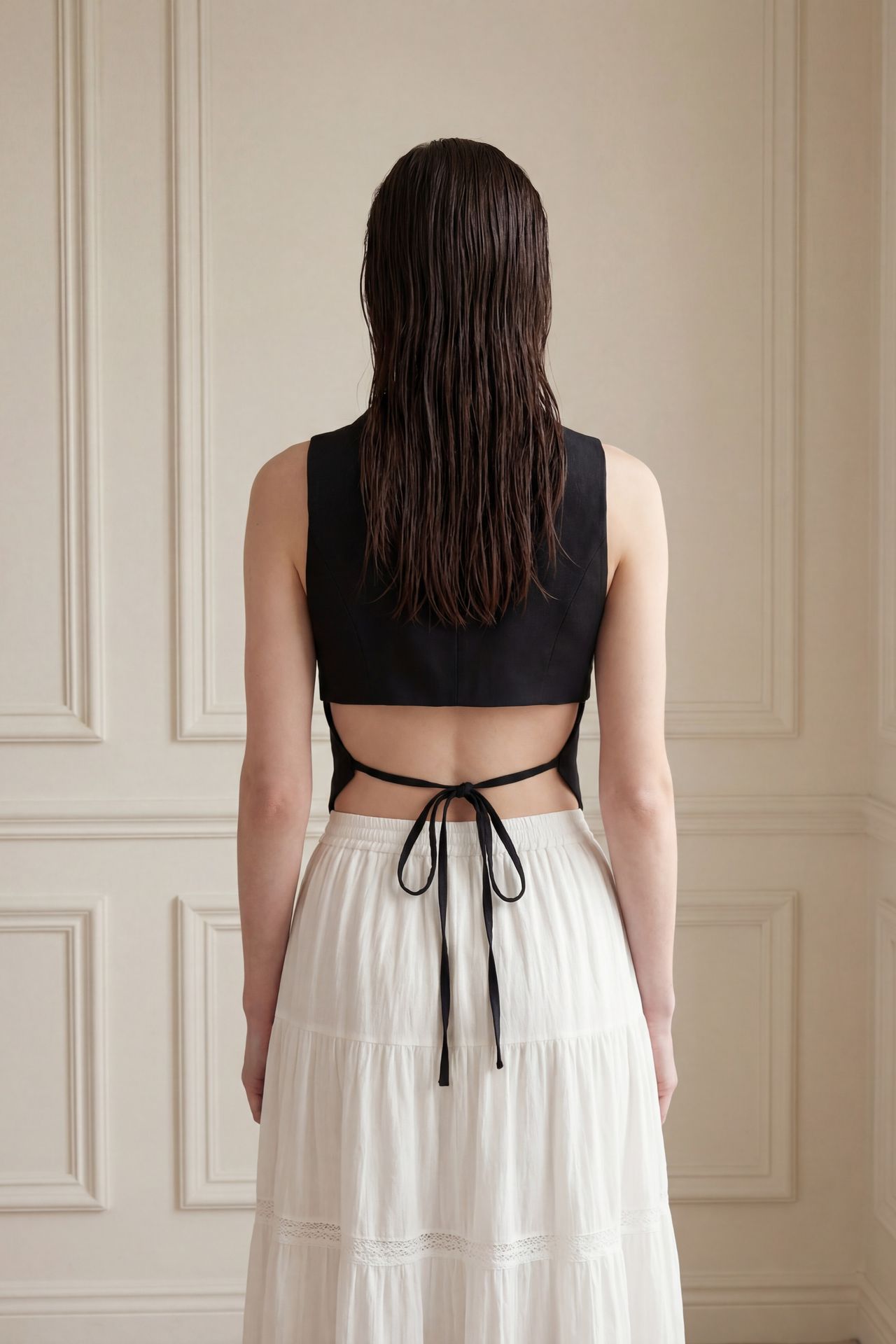 MY FASHION Sleeveless Buttoned Waistcoat with Back Detail 4