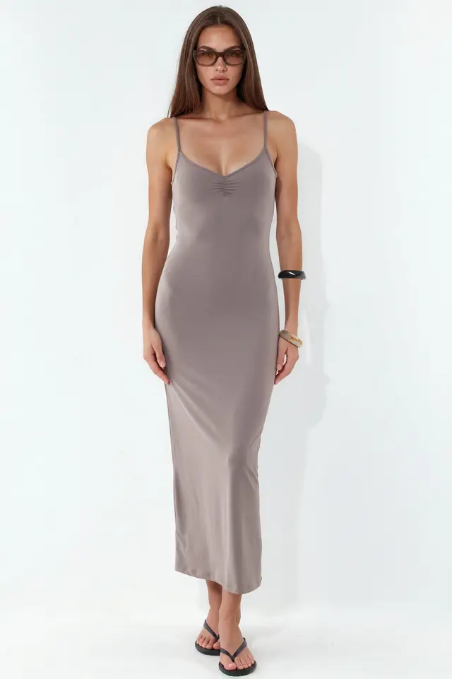BUSEM Kolsuz midi Slip Elbise