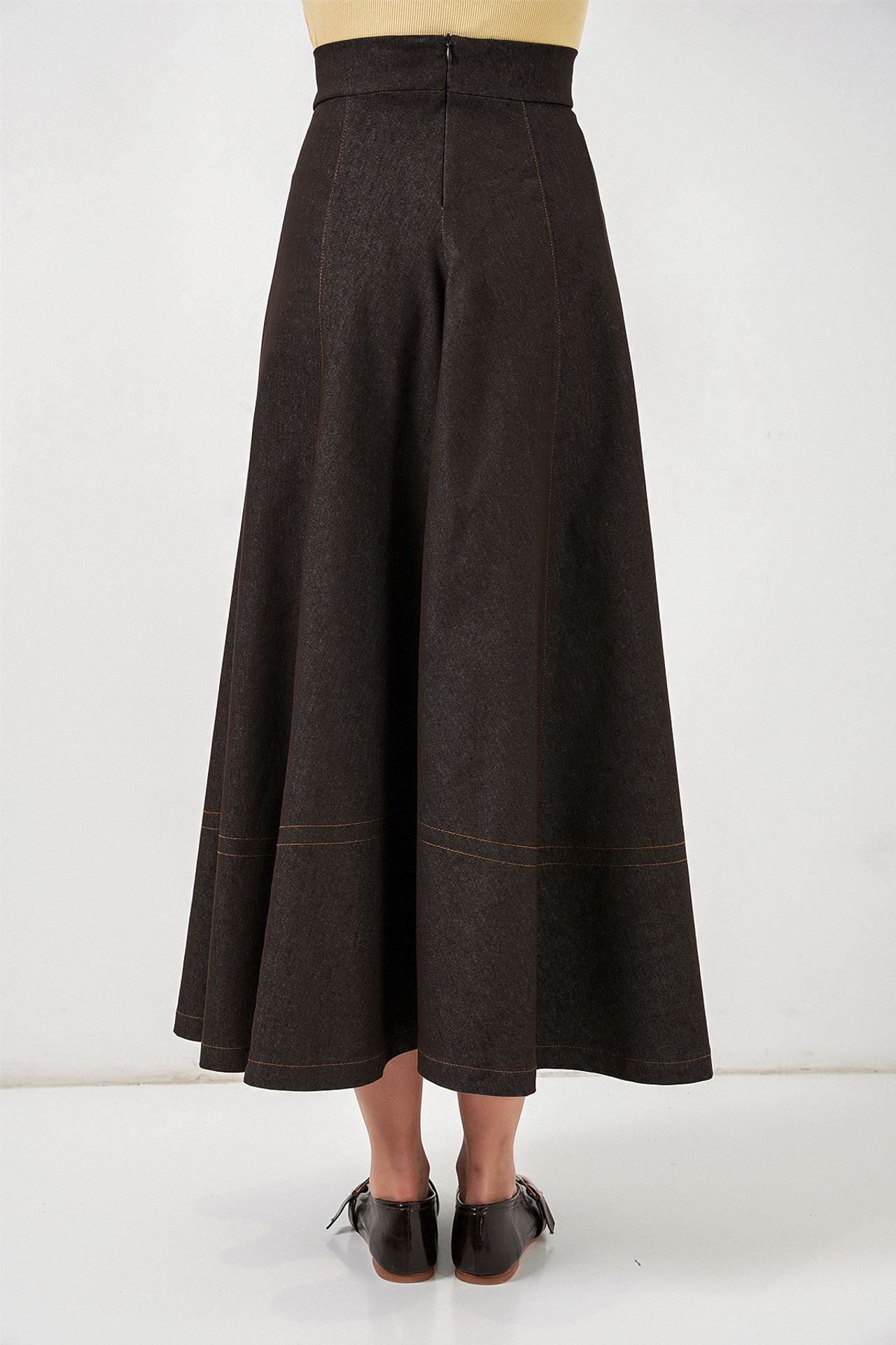 BDART High Waist Denim A-Line Maxi Skirt with Pockets 6