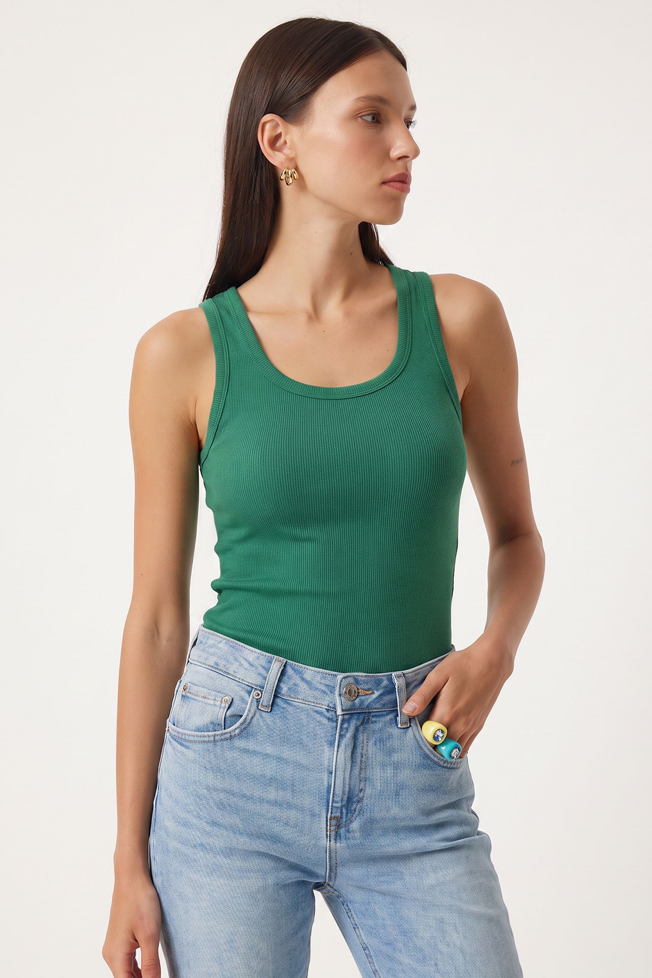 ISTANBUL Fitted U Collar Knitted 2- Pack Tank Top 4