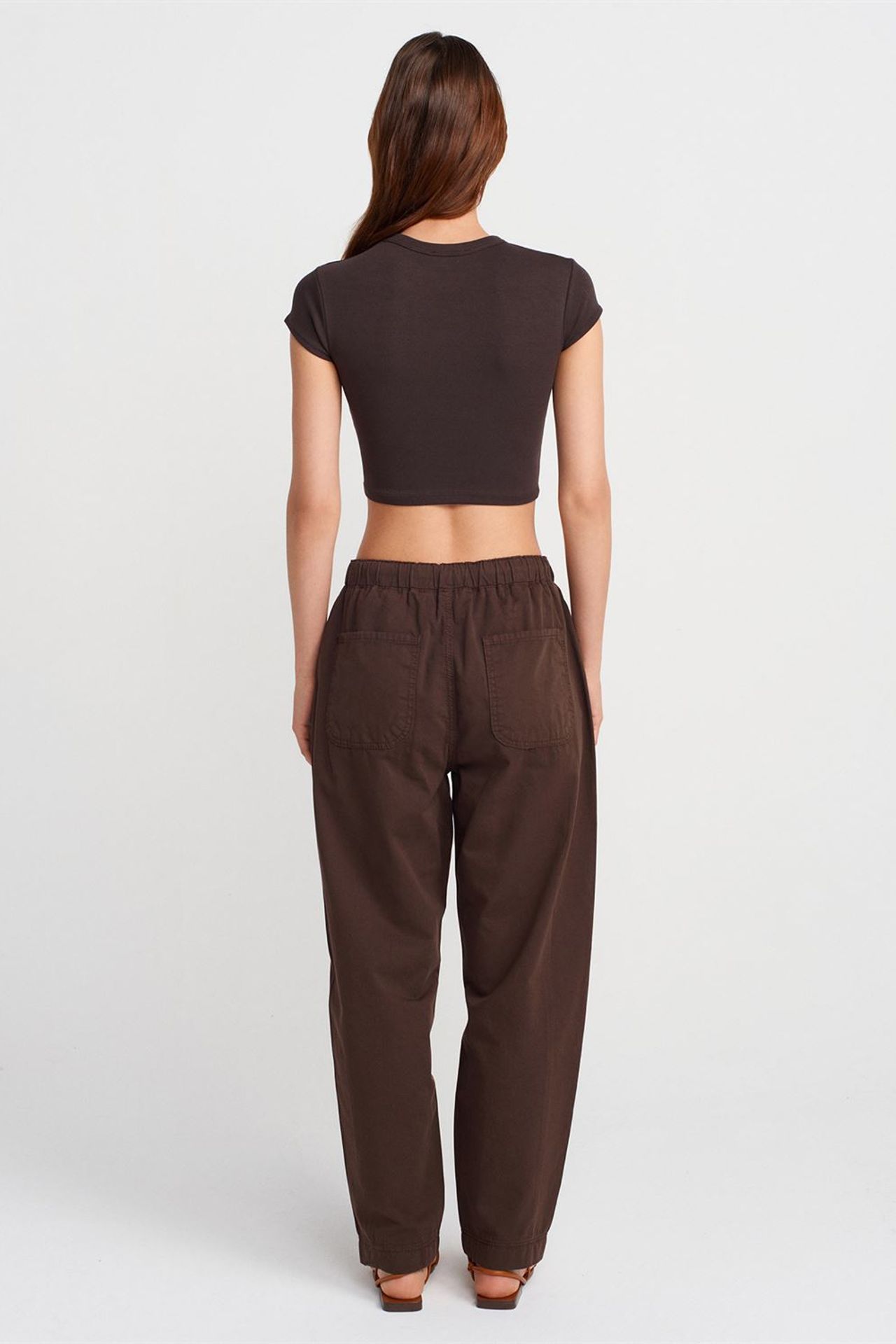 DILVIN Pamuk Poplin Düz Paça Jogger Pantolon 2