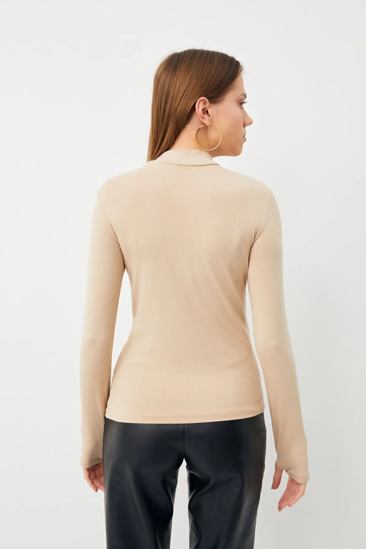 BIPANTOLON Women's 2-Pack Cut-Out Half Turtleneck Bodysuits 3