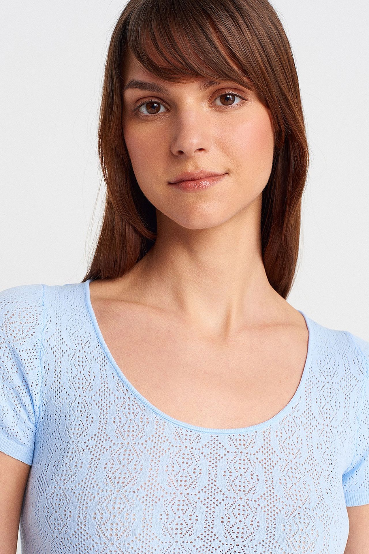 DILVIN Slim Fit Ribbed Textured Blouse 3
