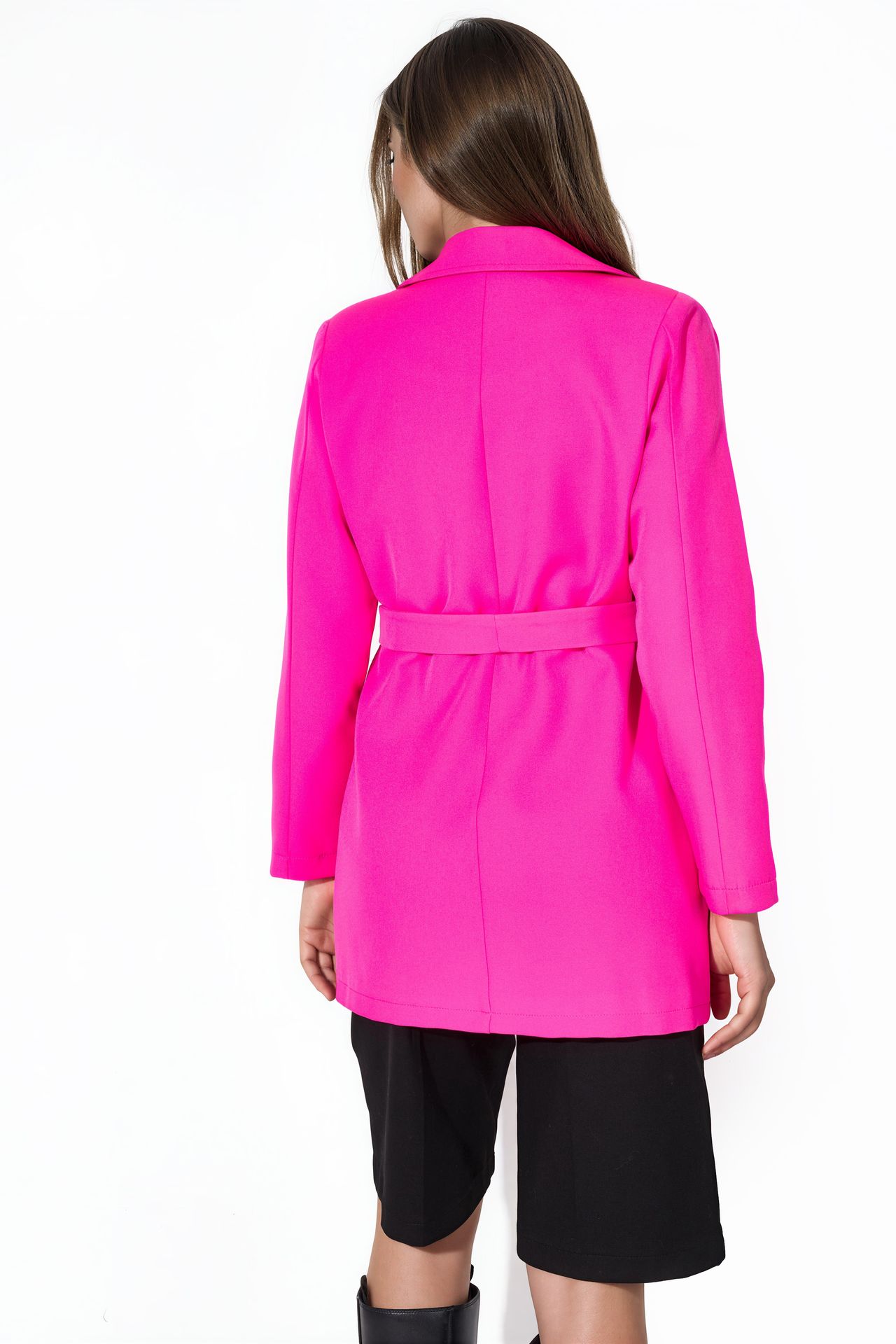 MSN Short Belted Shawl-collar Blazer 3