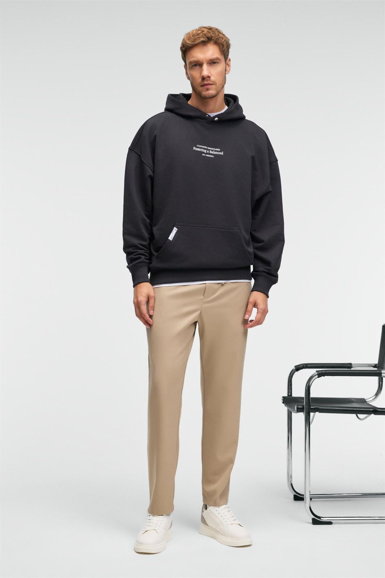 GRIMELANGE Baskılı Kapüşonlu Cepli Sweatshirt 2