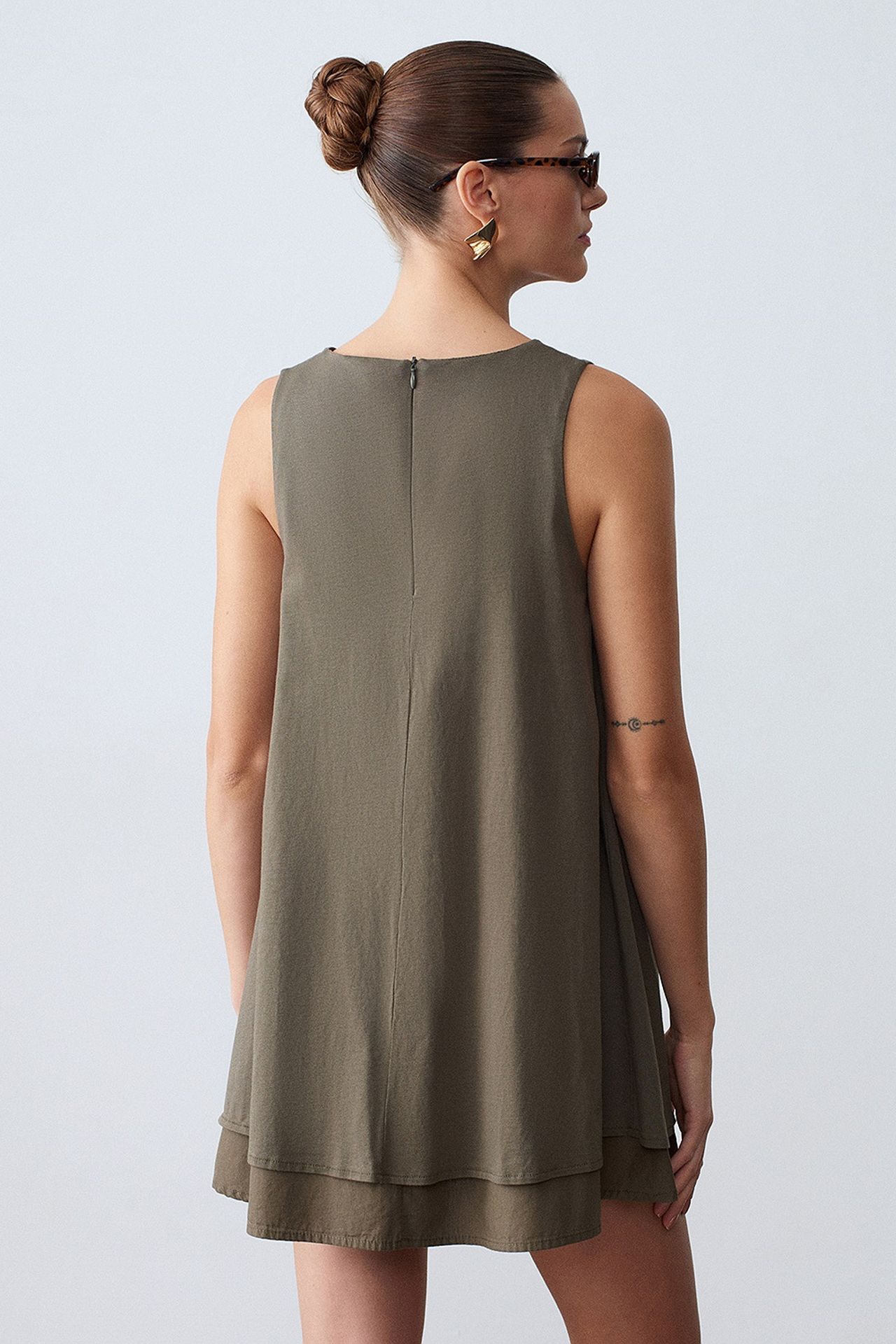 DILVIN Cotton Poplin Sleeveless Mini Shift Dress 2
