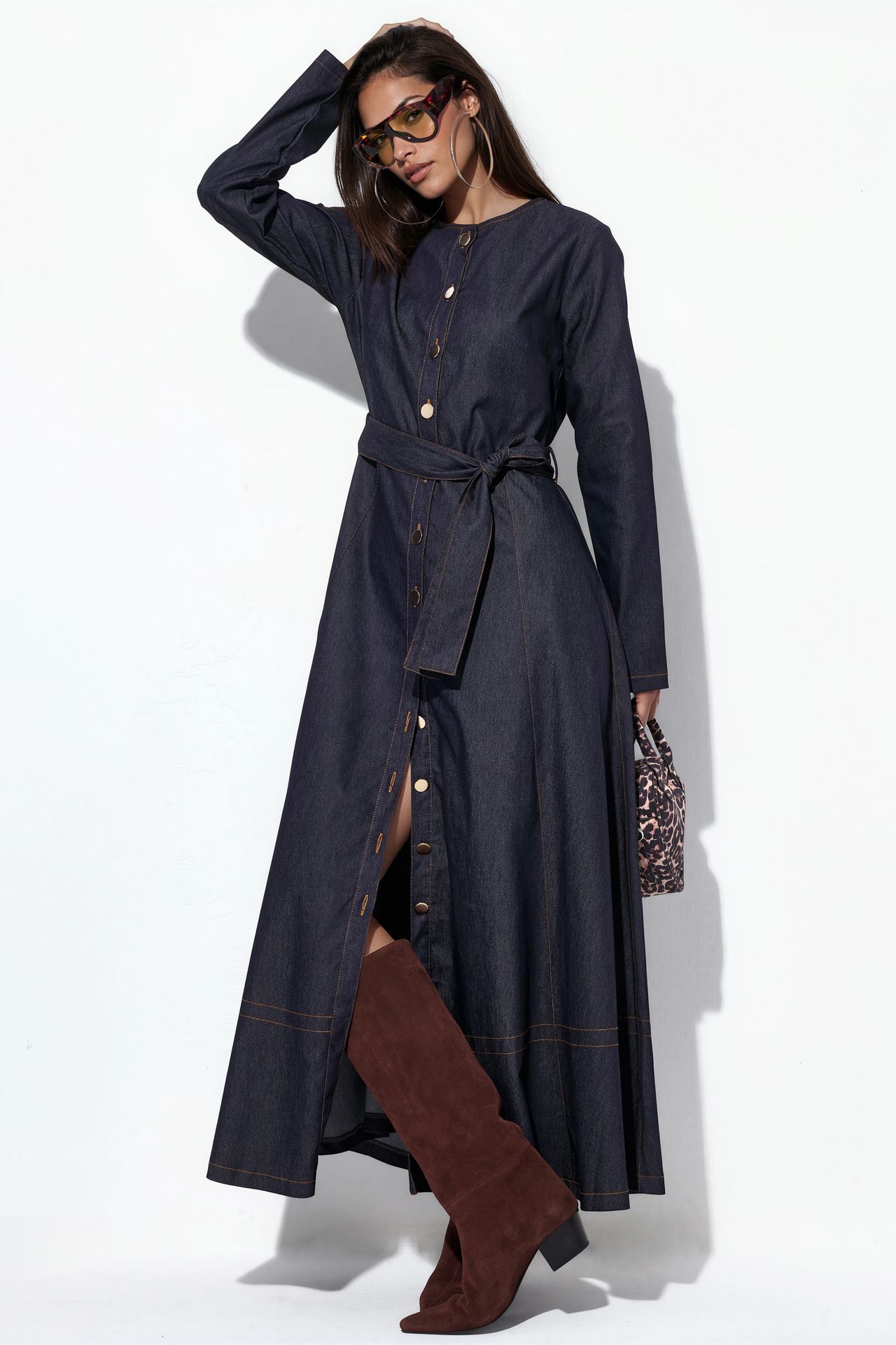 BDART Belted Denim Midi Dress