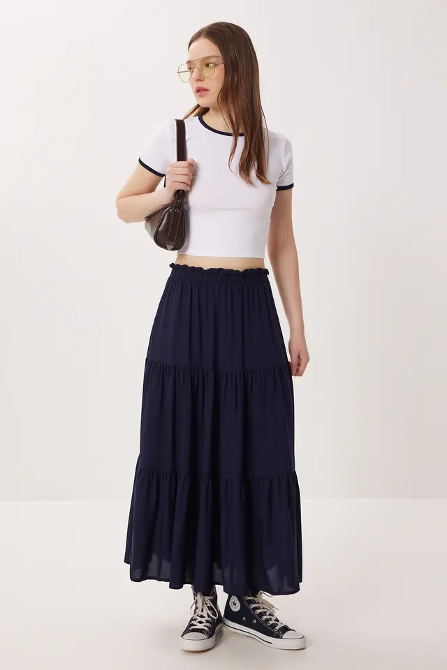 ISTANBUL High Waist A-Line Maxi Skirt