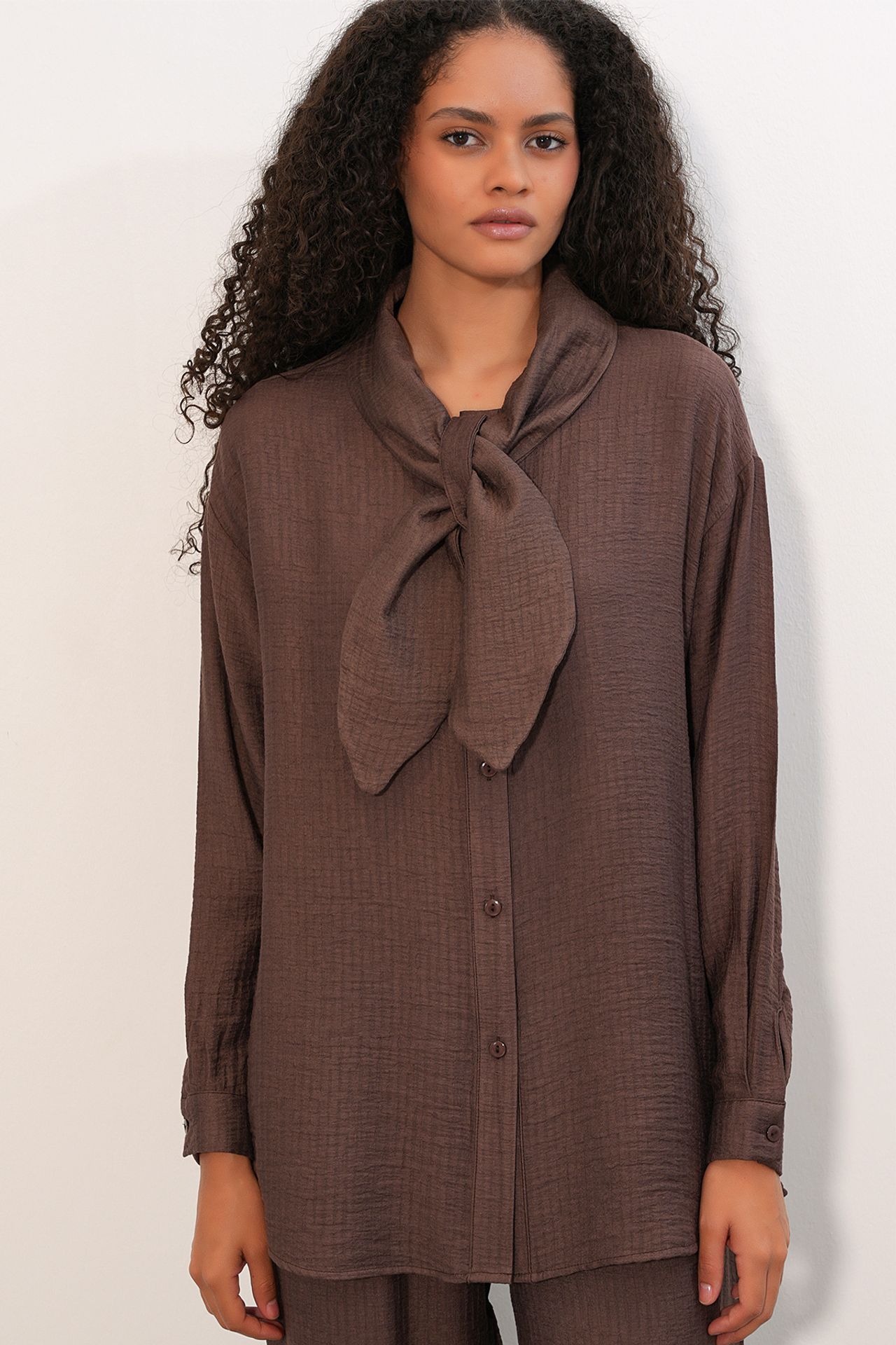 BDART Textured Shirt And Wide-Leg Trouser Set