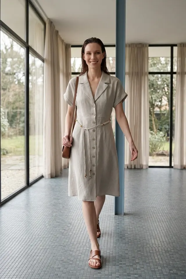 MY FASHION Cotton Poplin Mini Shirt Dress