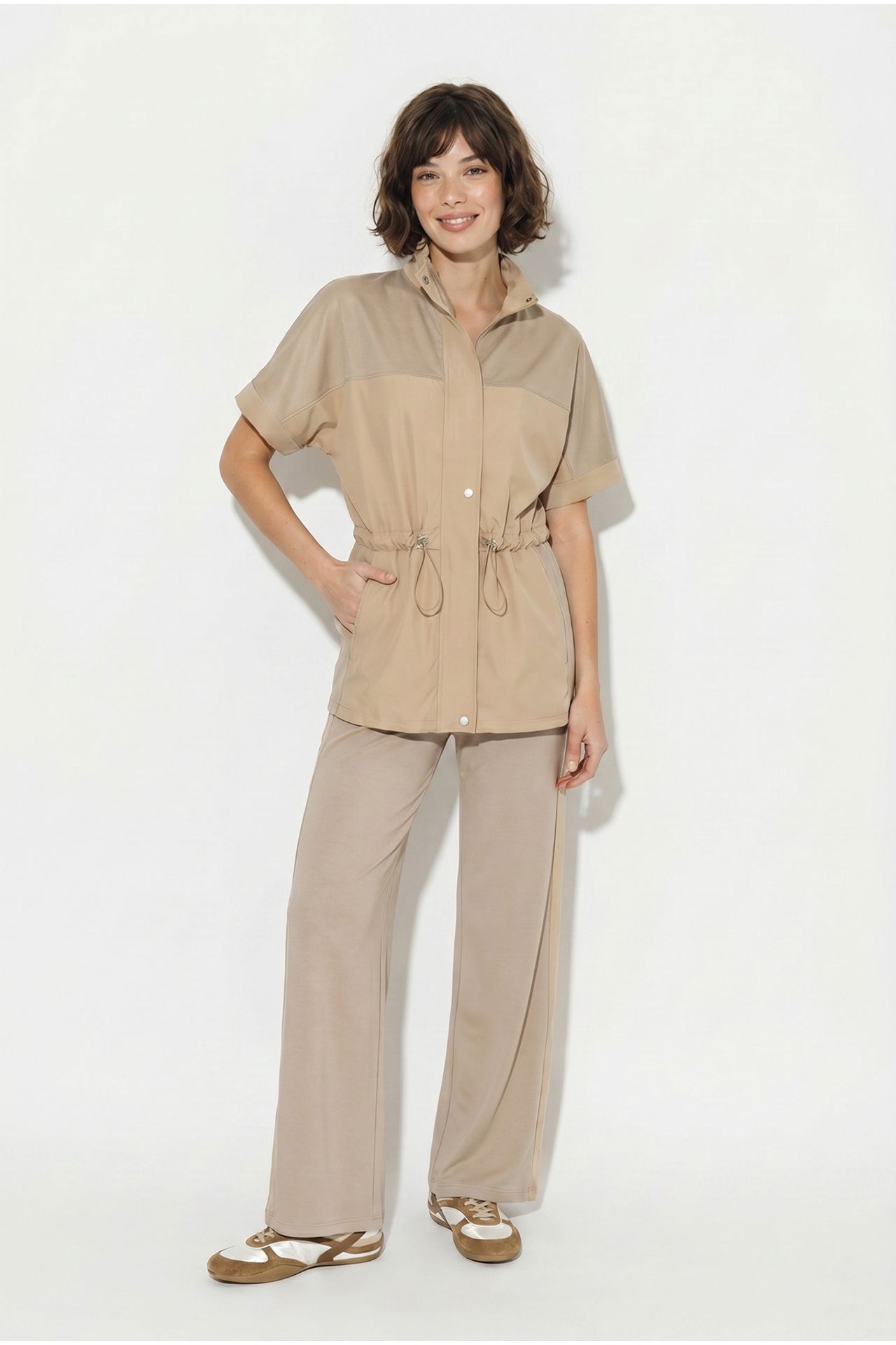LUCCI Solid Wide-leg Cardigan And Trouser Set 4
