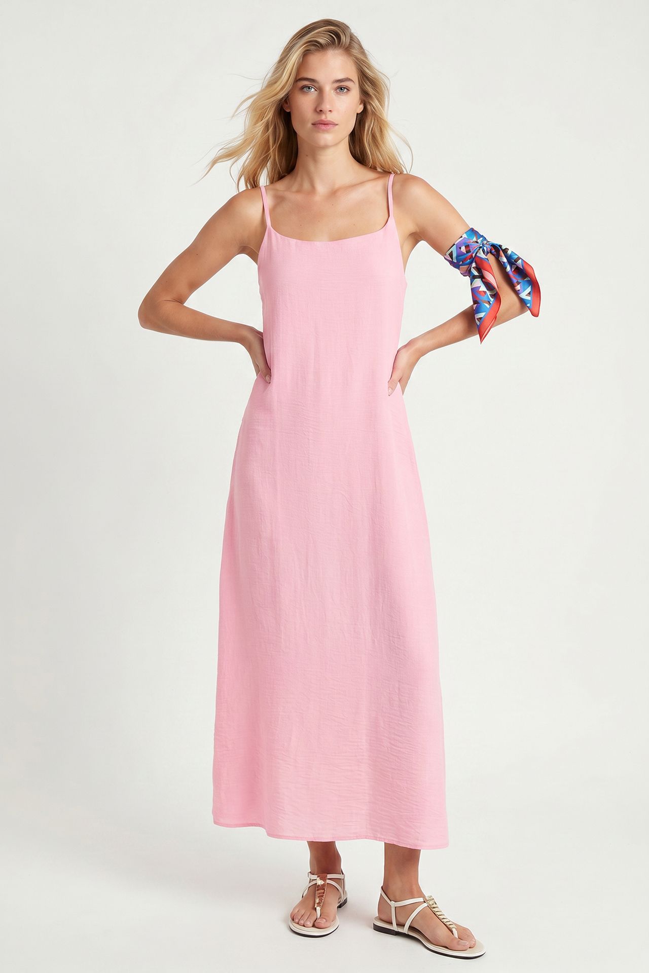 ISTANBUL Pamuk Poplin Midi Slip Elbise 1
