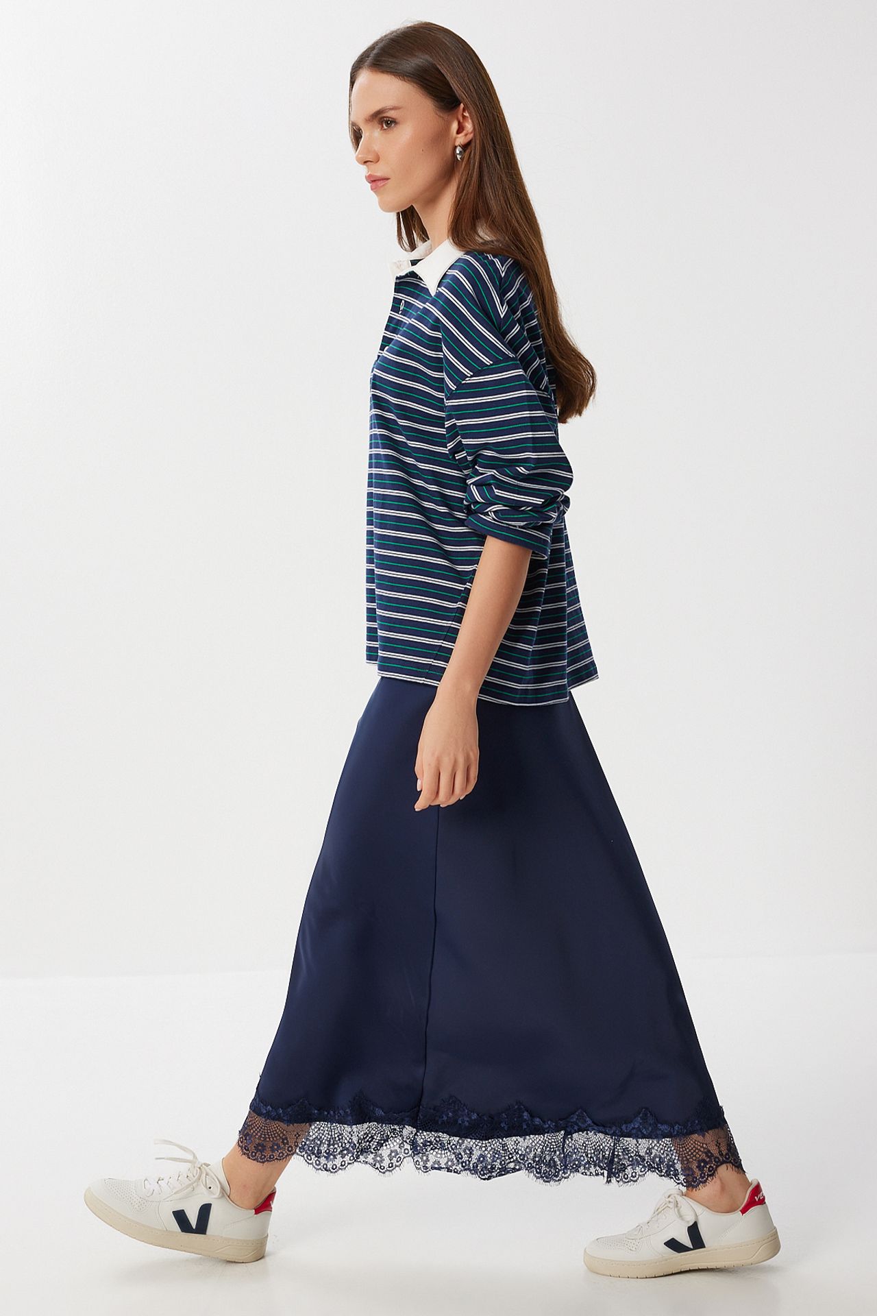 ISTANBUL Pull-On Satin Long Skirt 3