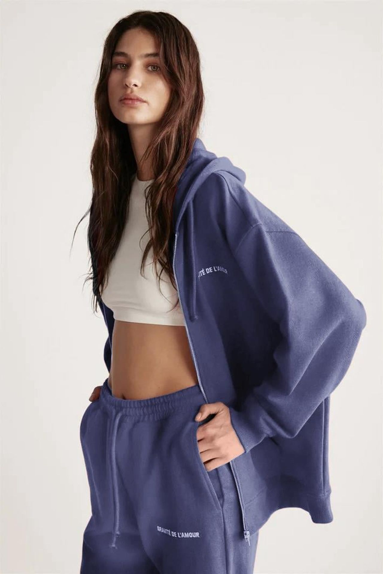 GRIMELANGE Hooded Zip-Front Oversized Sweatshirt 2