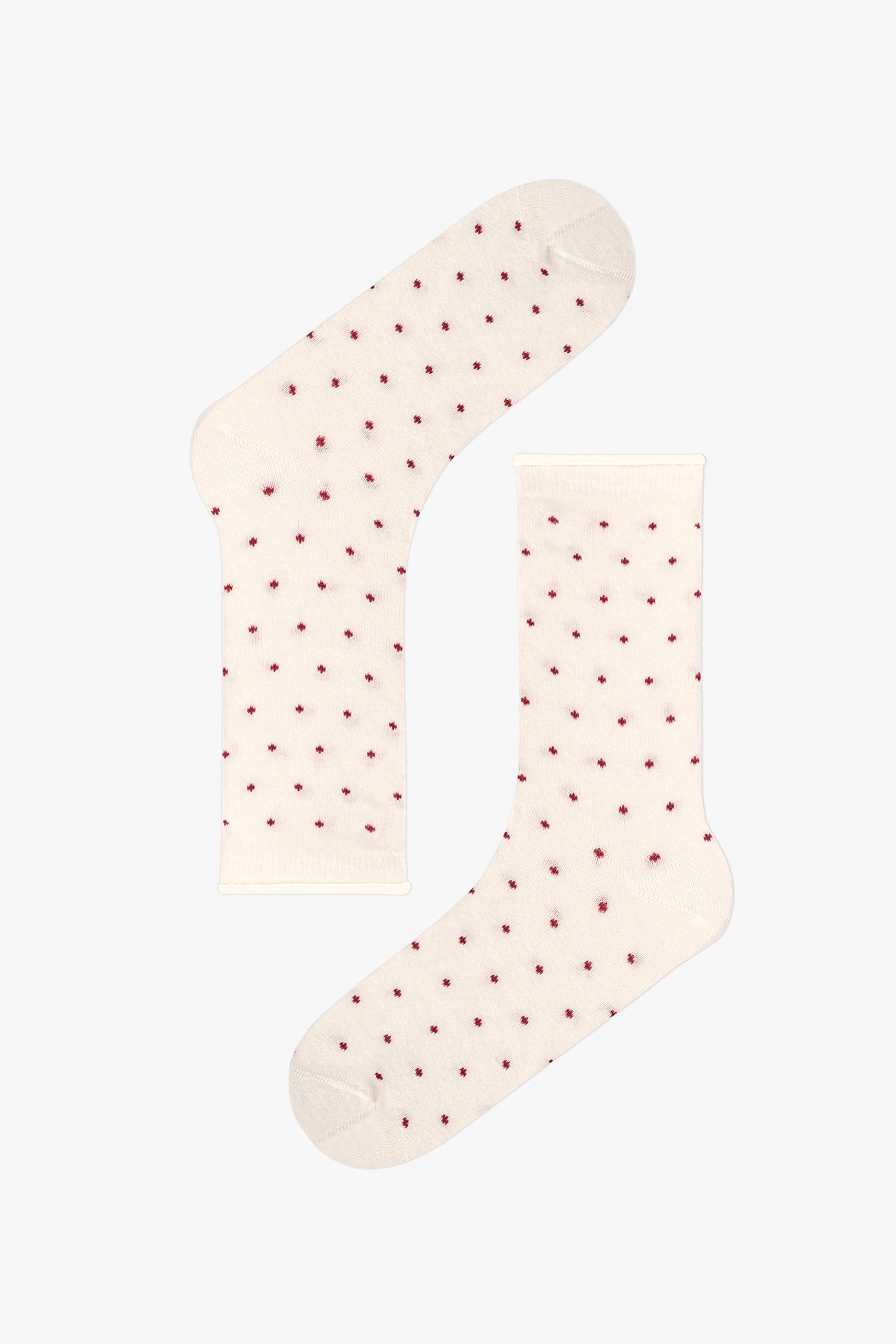 PENTI Berry Polka Dot Pair Crew Socks 3